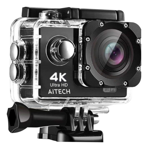 Camara De Acción Video Aitech Sumergible 30 Metros 4k 30 Fps Color Negro