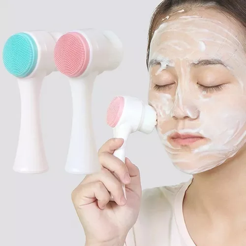 Comprar Cepillo de limpieza Facial de silicona de doble cara, limpiador  Facial, producto de eliminación de espinillas, limpiador de poros,  exfoliante, cepillo exfoliante Facial