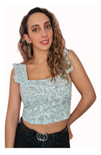 Imagen 1 de 2 de Crop Top Tipo Corset De Boleros
