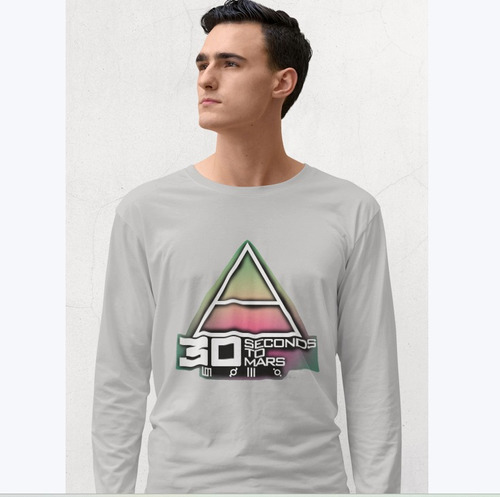 Polera Larga 30 Seconds To Mars Triangulo Letras Estampado