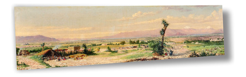 Lienzo Canvas Panorámica Valle D México Hacienda 1907 30x100