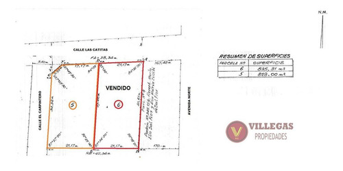 Imagen 5 de 6 de Terreno 823 M2 Venta Las Catitas Esq. Carpintero Piedra Blanca Merlo San Luis