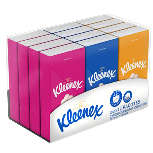 Lenço de papel Kleenex en pacote12 x 10 unidades c/u