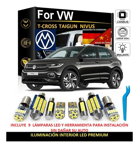 Kit Iluminación Interior Premium Led Vw T-cross Taigun Nivus