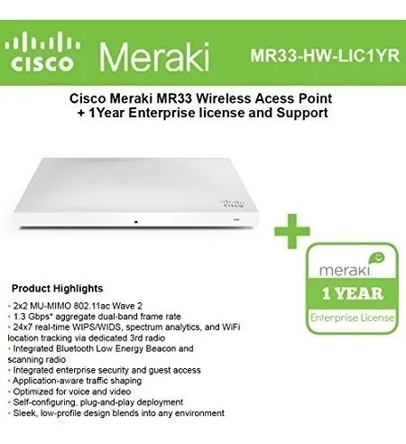 Access Point Cisco Meraki Mr33-hw Fuente - Entrega Inmediata