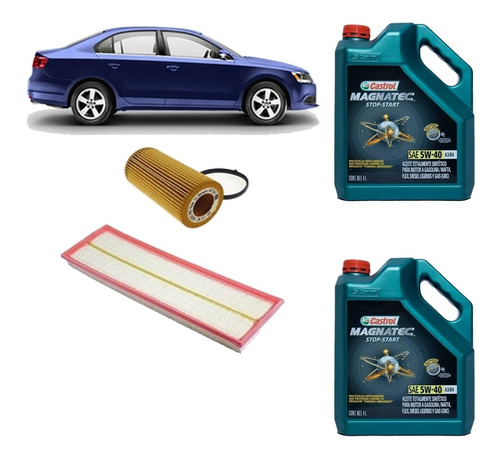 Kit 2 Filtros Originales Vw Vento 2.5 Castrol 5w40 8lts