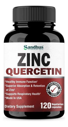 Vitamina Zinc + Quercetina Vegetariana - 120 Capsulas 