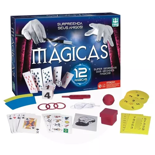 Jogo De Tabuleiro E Cartas 12 Mágicas Com Acessórios Nig