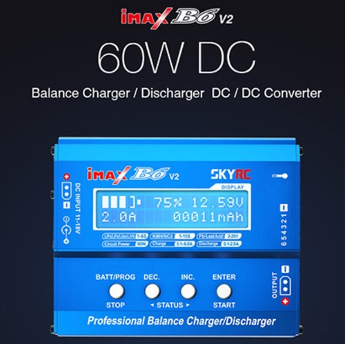 Imagen 7 de 8 de Skyrc Cargador Lipo Imax B6 100% Original 7,4v A 22.2v 2-6s