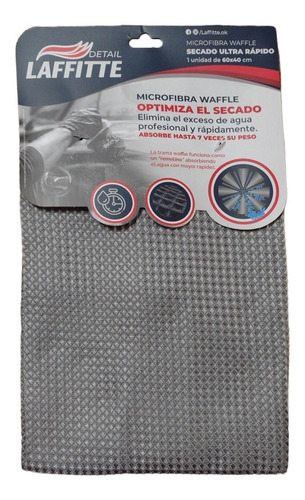 Paño Microfibra Waffle 60x40 Seca Rapido Laffitte Aj44