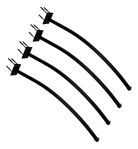 Kit 4 Suporte Braço Para Refletor Led Comum Curvado 100 Cm Cor Preto