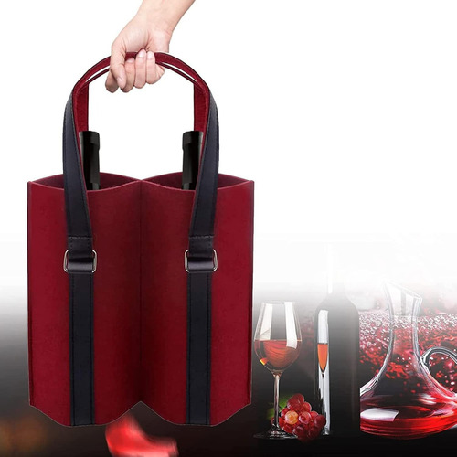 2 en 1 Bolsa Mano Vino Tinto Segur Porta Botella Estuche Set
