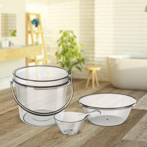 Juego De Cubo De Agua, Cubo De Almacenamiento Claro Con Tapa