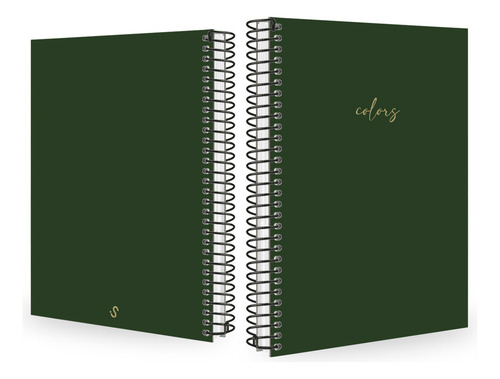 Caderno Colegial Solid Colors V. Militar 15 Matérias Cor Verde Militar