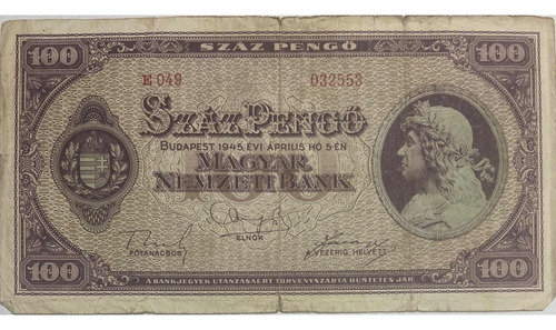 Billete Antiguo De Hungría. 1945.