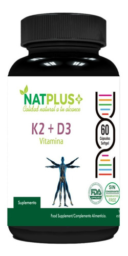 Vitamina K2 + D3 5000ui 60 Cápsulas Softgel 