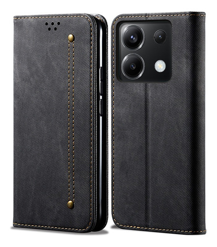 For Xiaomi Poco X6 5g Denim Wallet Card Slot Flip Stand Case