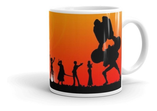 One Piece Taza Anime Con Caja De Madera Para