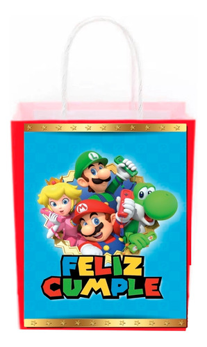 Bolsa Dulce Personalizada Mario Cumpleaños 10 Und Grafimax