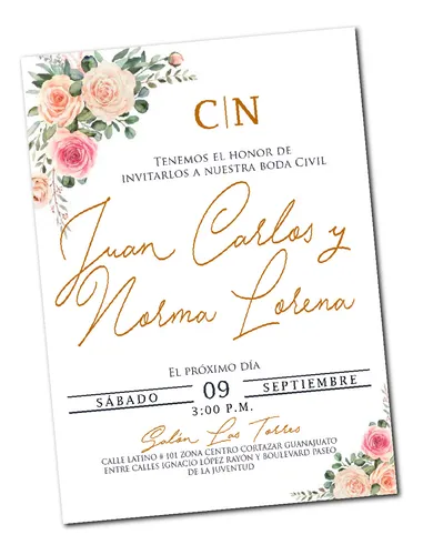 comprar Invitación Digital Personalizada Boda Civil Imprimirse