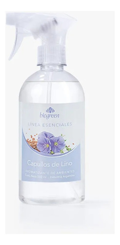 Aromatizante De Ambiente Capullos De Lino Biogreen 500ml.