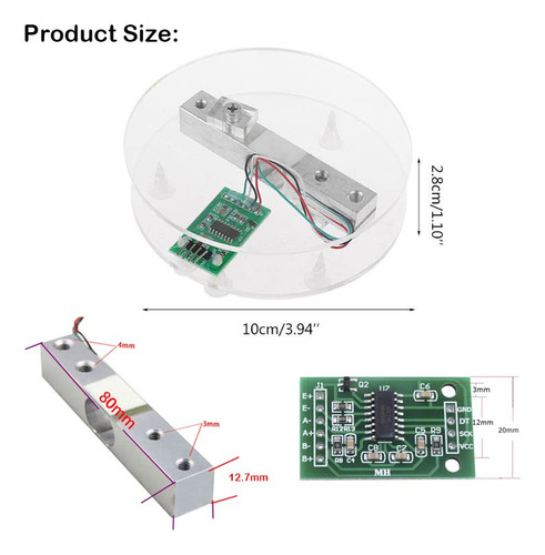 Sensor De Peso Con Celda De Carga Digital Geekstory Hx711 Ad