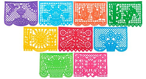 Papel Picado Mexicano 9 Paneles 15 Pies