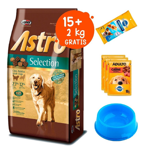 Alimento Astro Selection 15kg + 2kg Gratis + Regalos