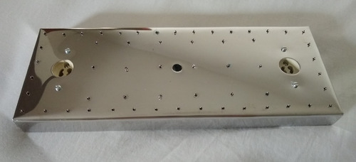 Imagem 3 de 6 de Base De Aço Inox Retangular 32,5 X 12,5 Cm Lustres 56 Furos