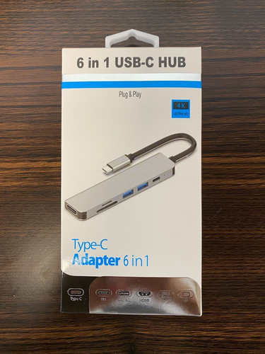 Imagen 5 de 6 de Hub Adaptador Usb-c 6 En 1 (hdmi,2x Usb 3.0, Tf, Sd, Usb-c)