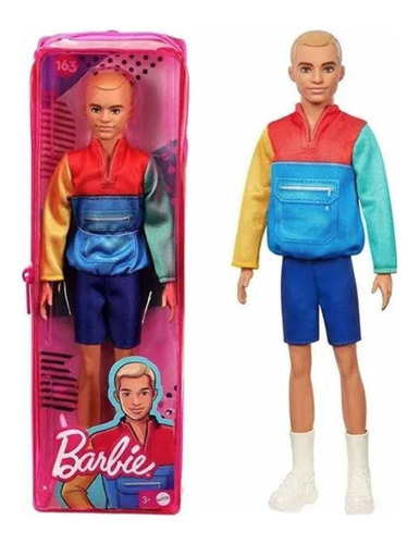 Barbie Fashionista Muñeco Ken Jersey Morado A Cuadros Niñas