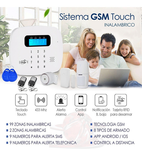 Alarma Touch Gsm 3s Seguridad Inalambrica App Casa Vecinal