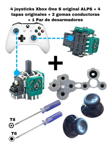 4 Joystick + Tapa + 2 Goma + H Compatible Con Xbox One S