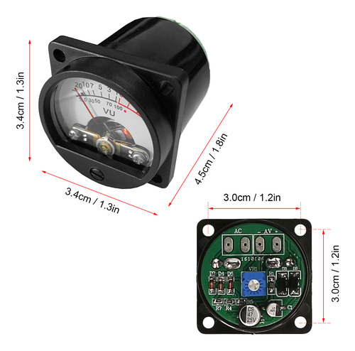 Indicador De Nivel De Sonido Vu Meter.pcs Retroiluminación