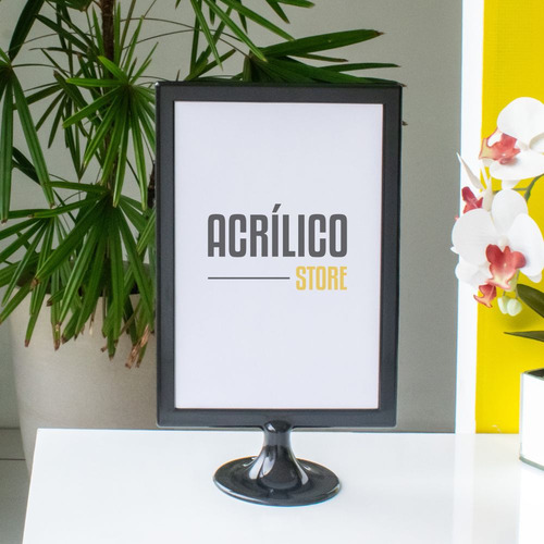 Display Preto Tipo T A4 Vertical (21x30cm) - 10 Peças