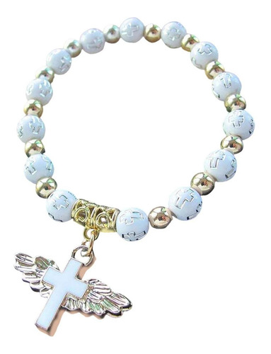 Pulsera Con Cruz De Ala De Ángel Para Mujeres Y Niñas Para