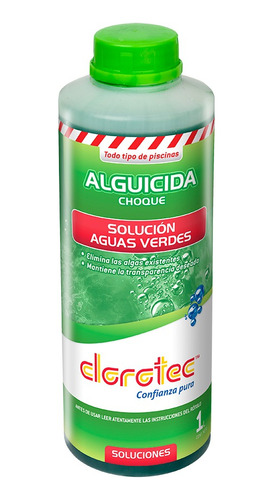 Alguicida Choque Clorotec Resuelve Agua Verde 1lt