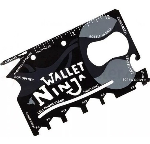 Imagem 1 de 5 de Cartão Multiuso 18 Ferramentas Para Carteira Wallet Ninja