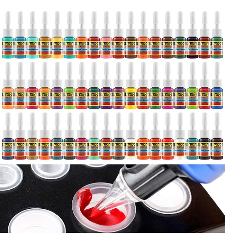 Kit De 54 Colores Tinta Para Tatuaje Profesio Tattoo Ink Set