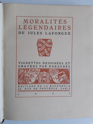 Moralites Legendaires Jules Laforgue Grabados Daragnes 1922