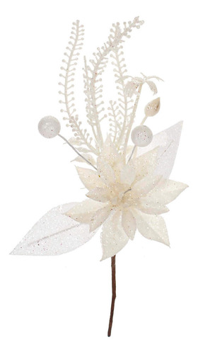 Pick Navidad Diamantado Adorno Arbol Corona 20cm Mylin 1pz Color Blanco