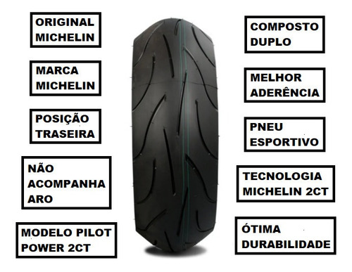 Pneu Michelin Traseiro 180/55-17 Pilot Power 2ct Kawa Z800