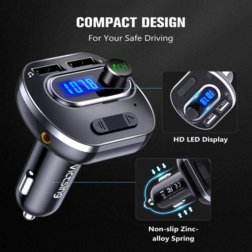 Transmisor Fm Bluetooth Victsing Para Automovil, Adaptado...