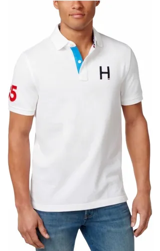 Playera Tommy Hilfiger Blanca Logo H 85 Grande Cuotas sin inter s
