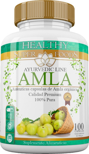 Amla Premium 100 Capsulas 500mg Ayurvedic Line Sabor Natural