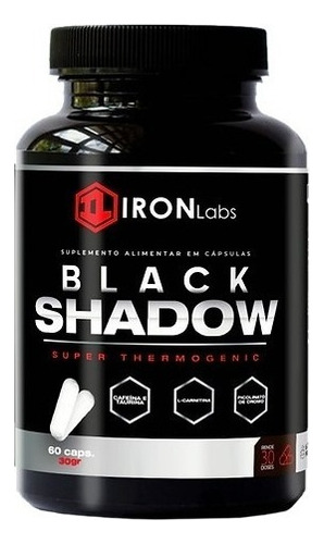 Termogênico Black Shadow Iron Labs 60 Cápsulas Sabor Sem Sabor