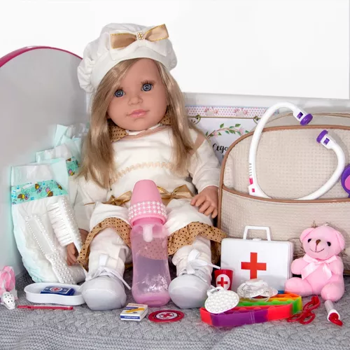 Boneca Bebê Reborn Real Princesa Newborn c Bolsa Maternidade - Chic Outlet  - Economize com estilo!