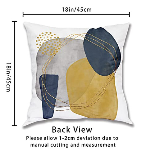 Conjunto De 2 Fundas De Almohada Geométricas Modernas Azul G