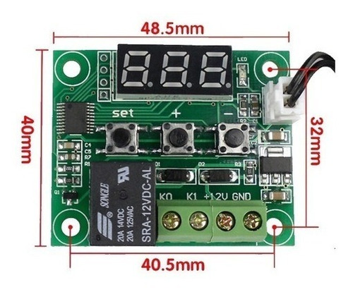 Imagen 3 de 3 de Modulo Termostato Digital Programable Display W1209 Icutech
