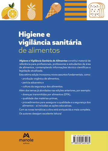 Higiene E Vigilância Sanitária De Alimentos, De Germano, Pedro Manuel Leal., Vol. 1. Editorial Manole Saude, Capa Mole, Edição 7ª Edição Revisada E Atualizada Em Português